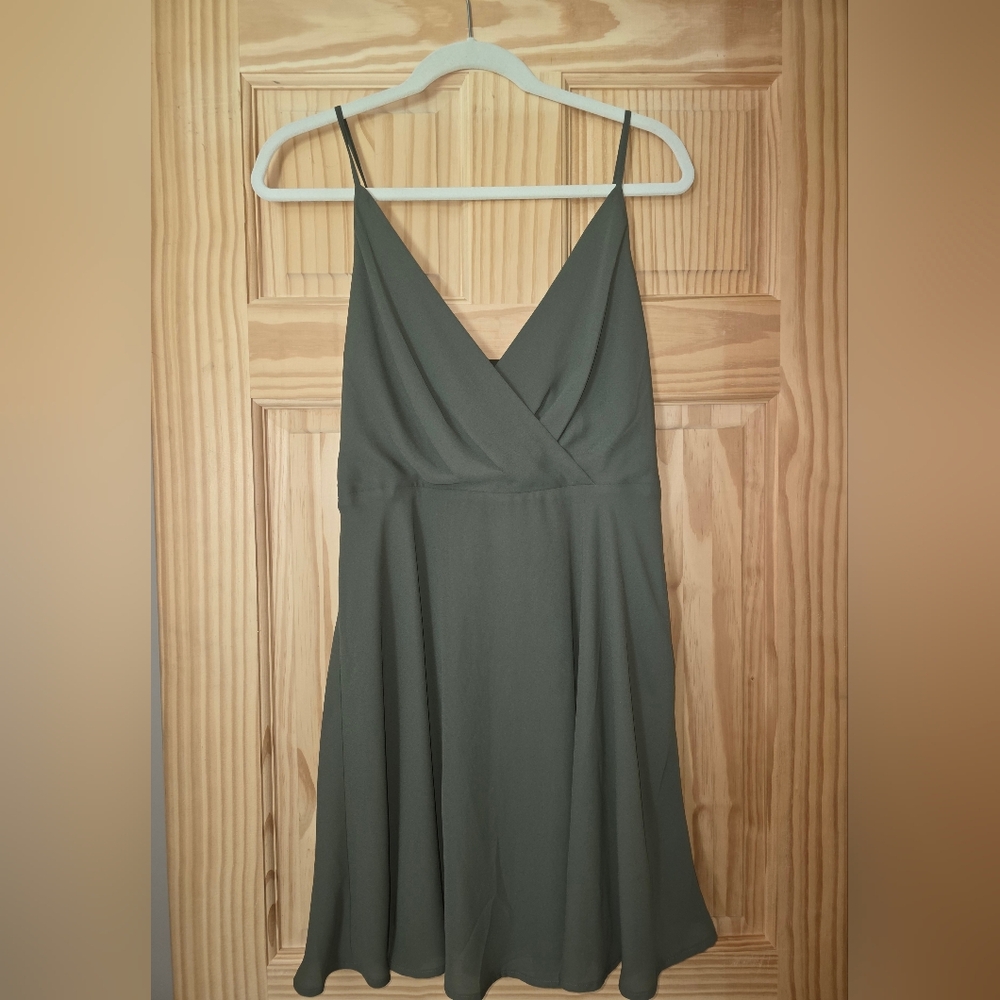 Express Green Sleeveless Sundress for Night Out